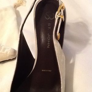 St. John Off White Slingback Heels